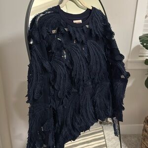 Navy lace PEPIN top